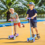 TONBUX Kids Scooter for Ages 3-8, Toddler Scooter with Light-Up Deck and Wheels, Adjustable 4-Level Height 3-Wheel Scooters for