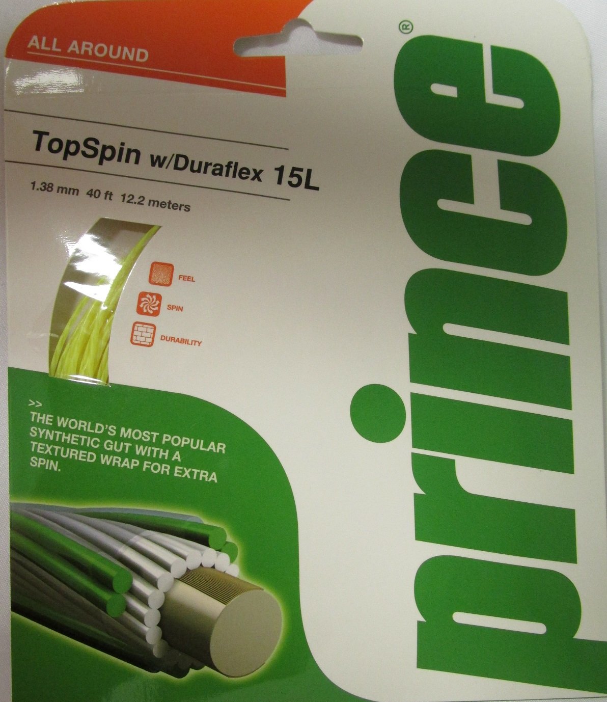 Prince Topspin with Duraflex 15l Yellow Tennis String