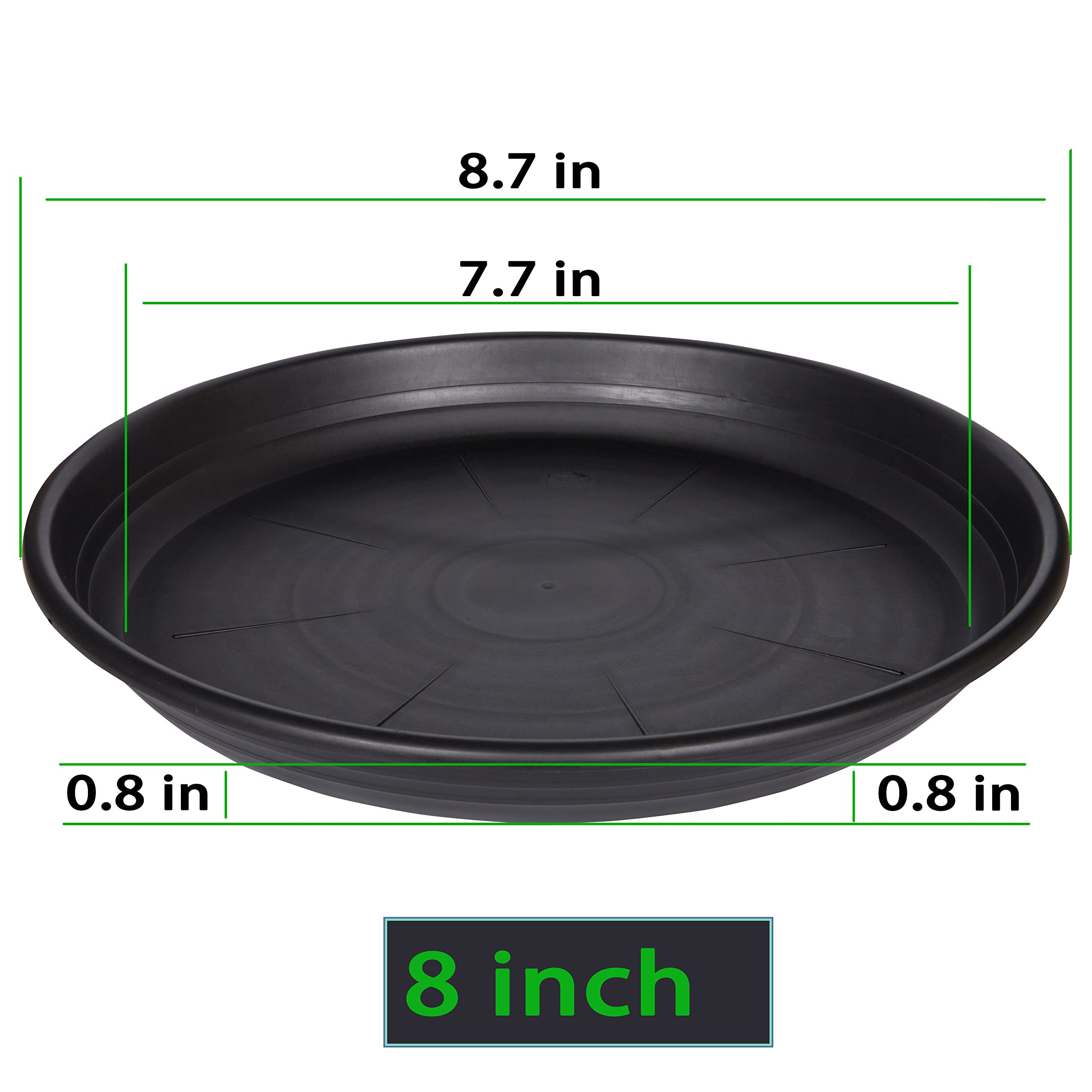 Saucerhome 5 Packs Plant Saucer Pot Tray 6 8 10 12 14 16 Inch Plastic Flower Planter Saucers And Drip Trays For Indoors Outdoors
