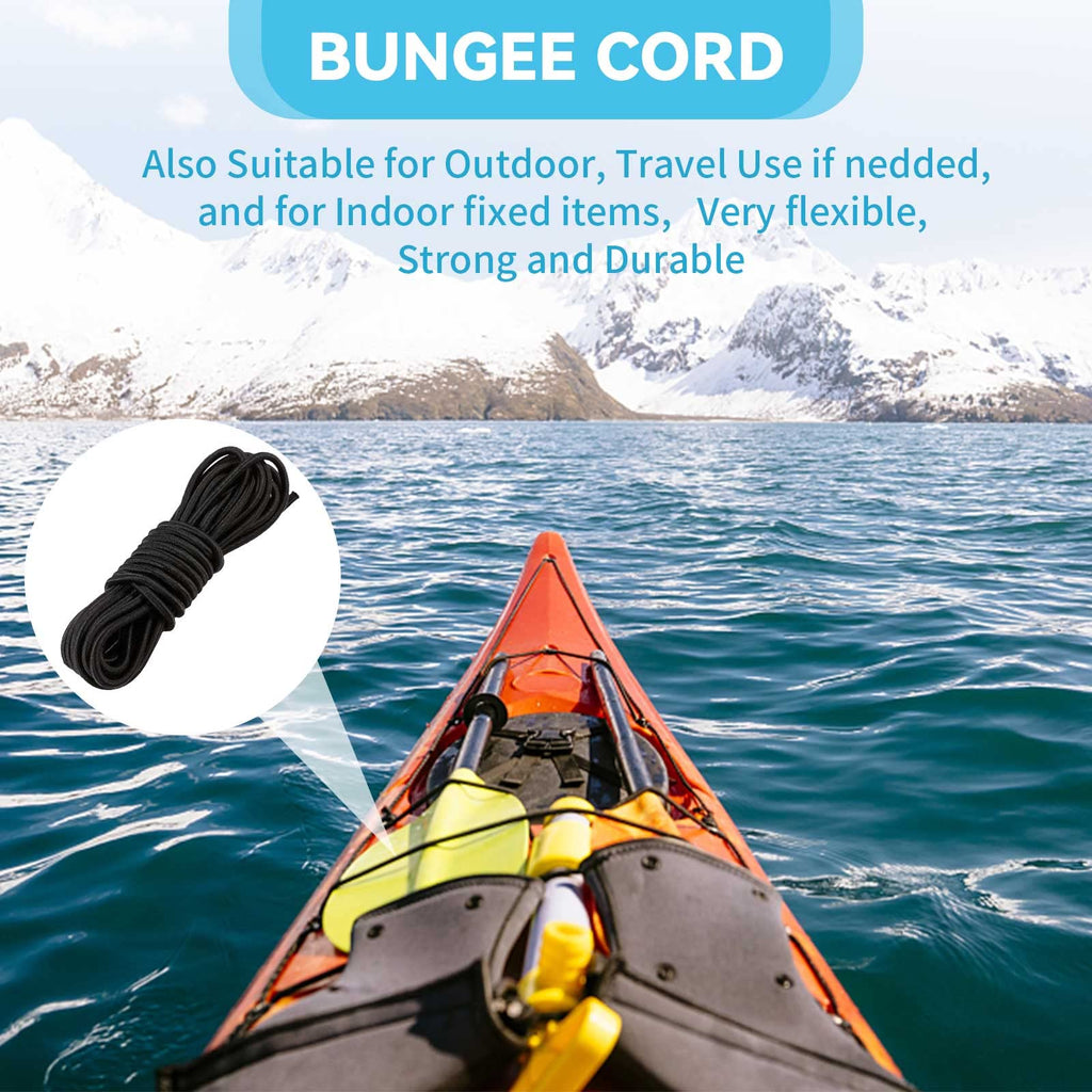 Deck Rigging Kit Accessory - 19.7 Ft Bungee Cord With Deck Loops Tie Down Pad Eyes And J - Hooks And Bungee Cord Hook Screws & R
