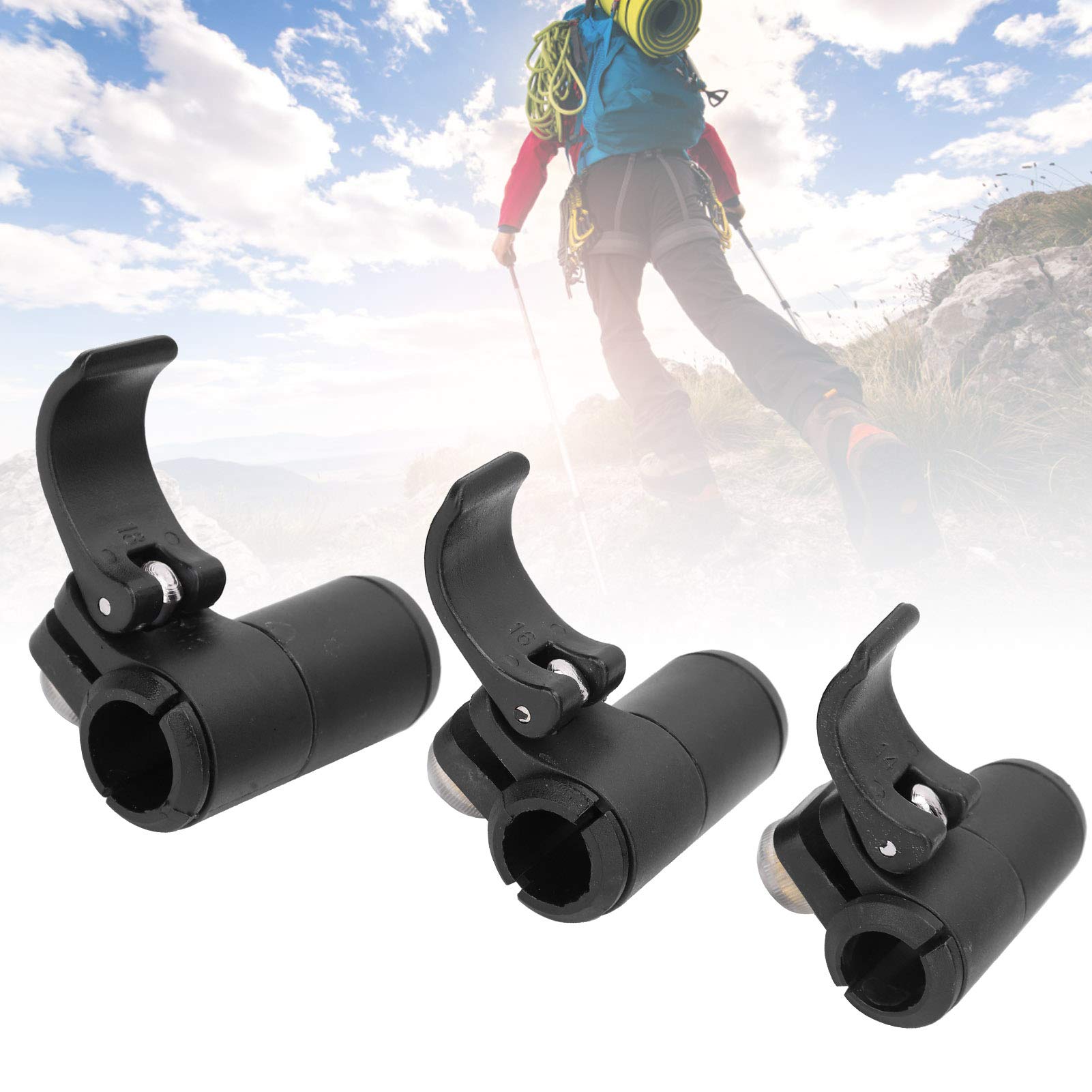Climbing Stick Pole External Lock, Walking Pole Quick Lock, Black For Outdoors Sports Like Hiking, Backpacking, Walking, Mountai