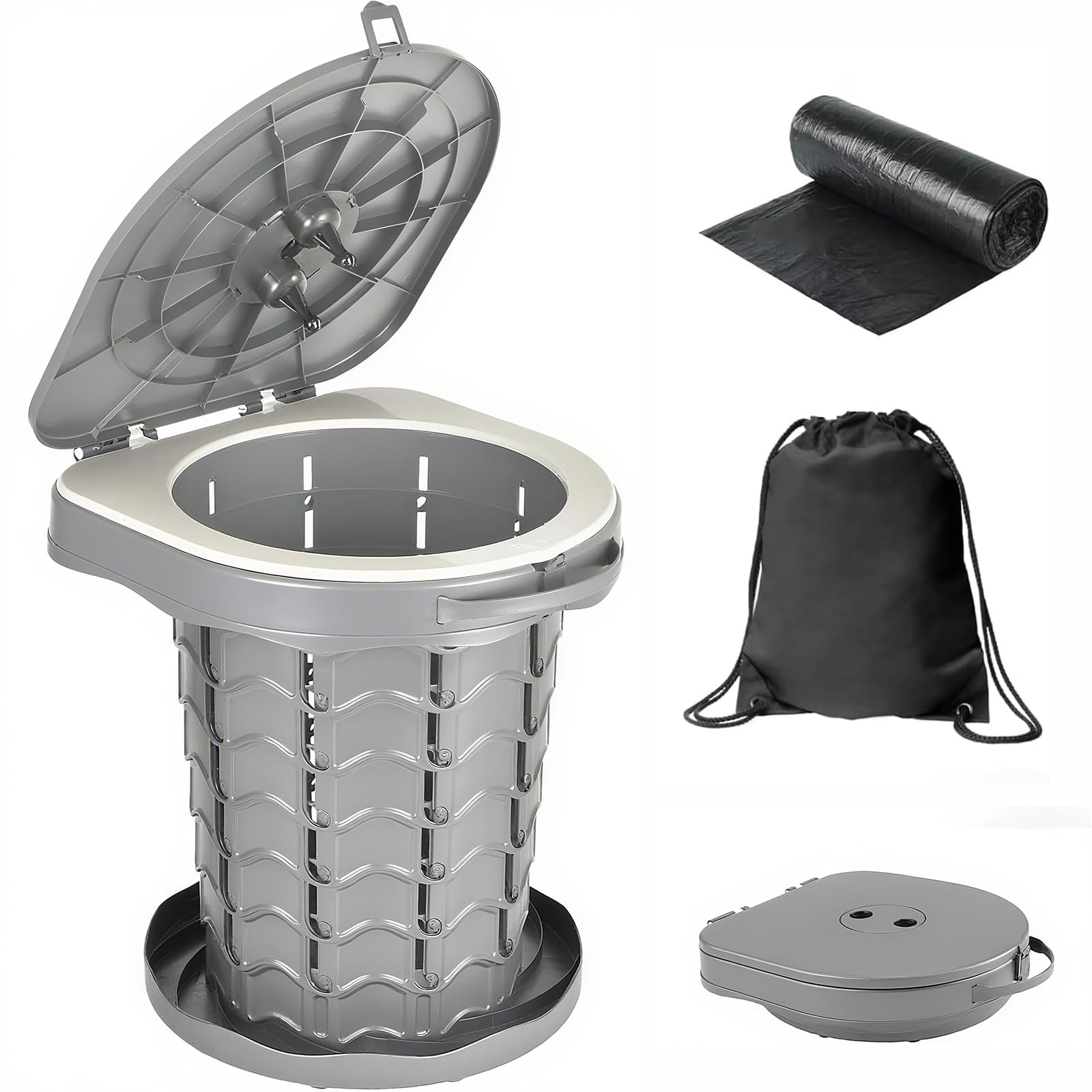 Kpr Upgrade Retractable Portable Toilet Camping Toilet Lightweight And Height Adjustable Folding Travel Toilet Portable Potty Fo