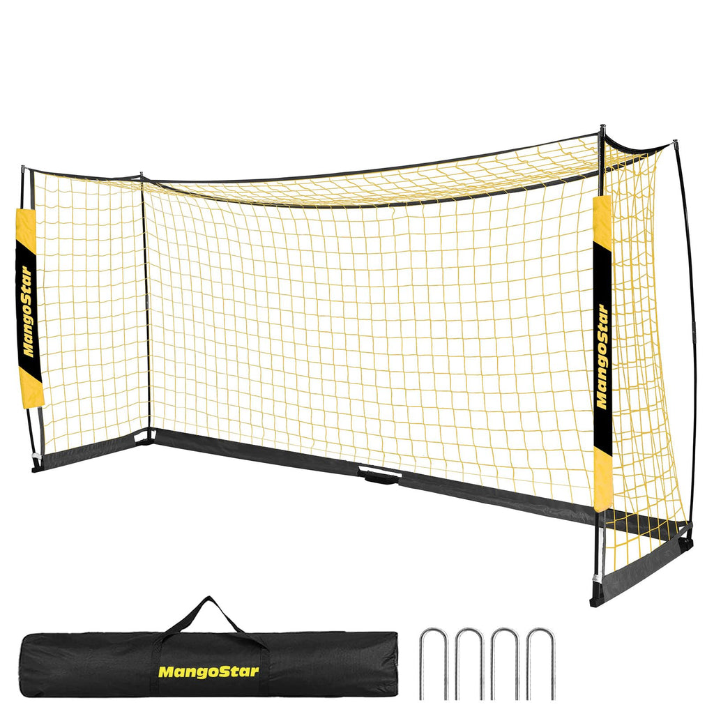 Mangostar Soccer Goal, 12X6 Ft Soccer Goals For Backyard Portable Net Collapsible Metal Base, Quick Setup Soccer Net For Indoor