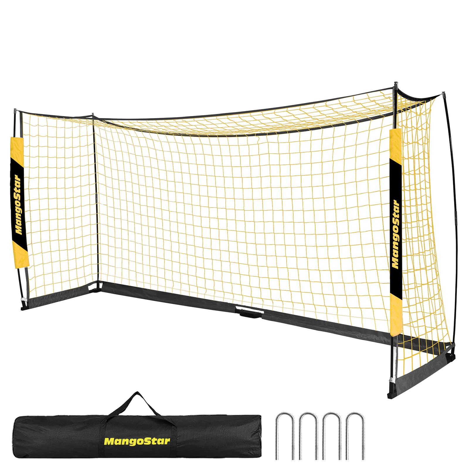 Mangostar Soccer Goal, 12X6 Ft Soccer Goals For Backyard Portable Net Collapsible Metal Base, Quick Setup Soccer Net For Indoor