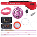 Sougayilang Fly Fishing Rod and Reel Combo - Portable Rod with Aluminum Alloy Reel, Complete Starter Package for Ladies and Fish