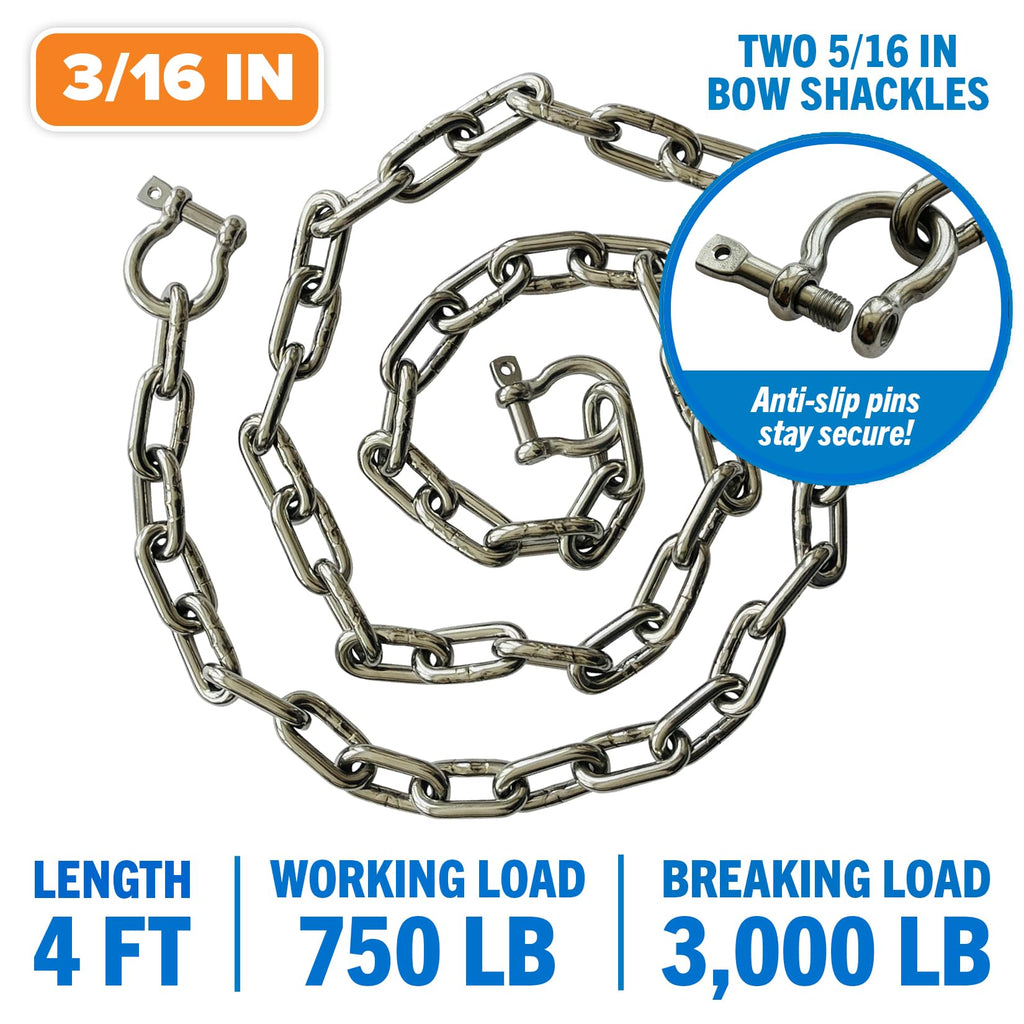 Stainless Steel Anchor Chain, Boat Anchor Chain, Anchor Chains For Boats, Stainless Anchor Chain, Double Boat Anchor Shackle Lin
