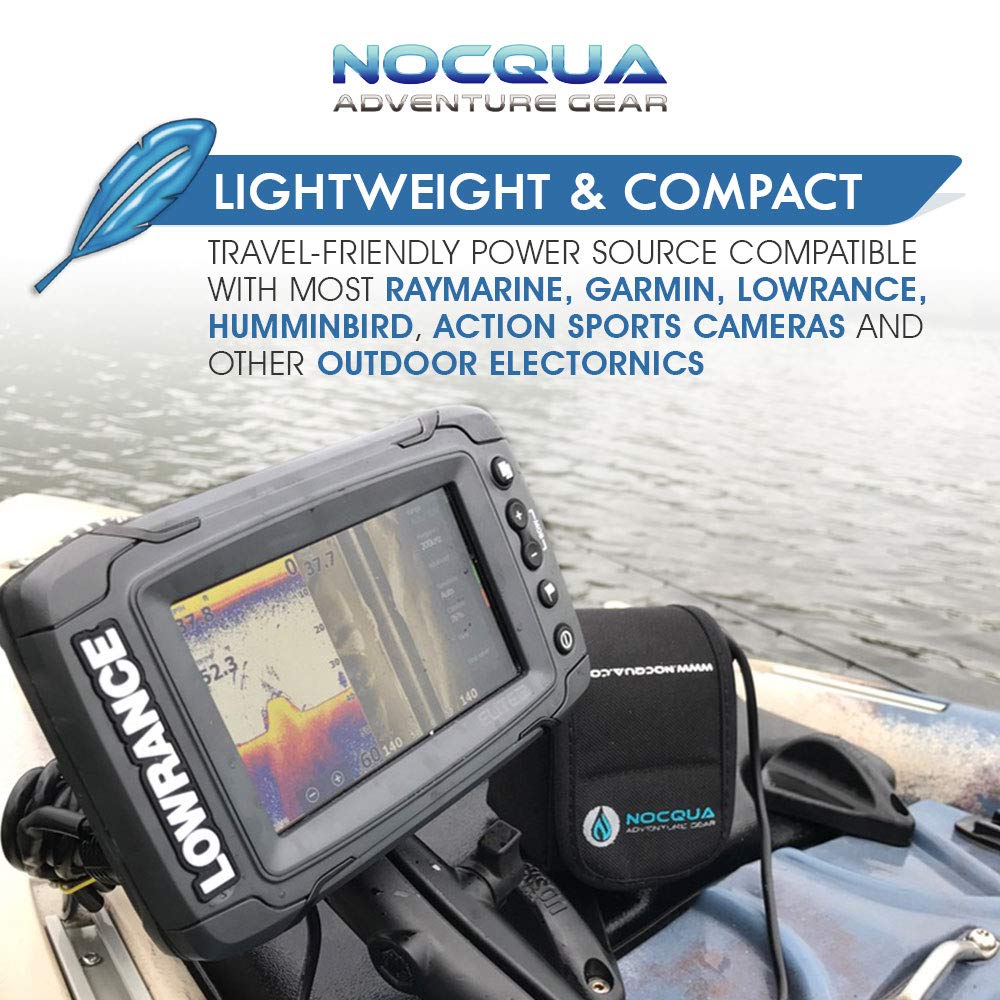 Nocqua 4.4Ah Pro Power Kit For Outdoor And Water Sports Use - Rechargeable - Compatible With Gps, Depth Finders, Fish Finders, I