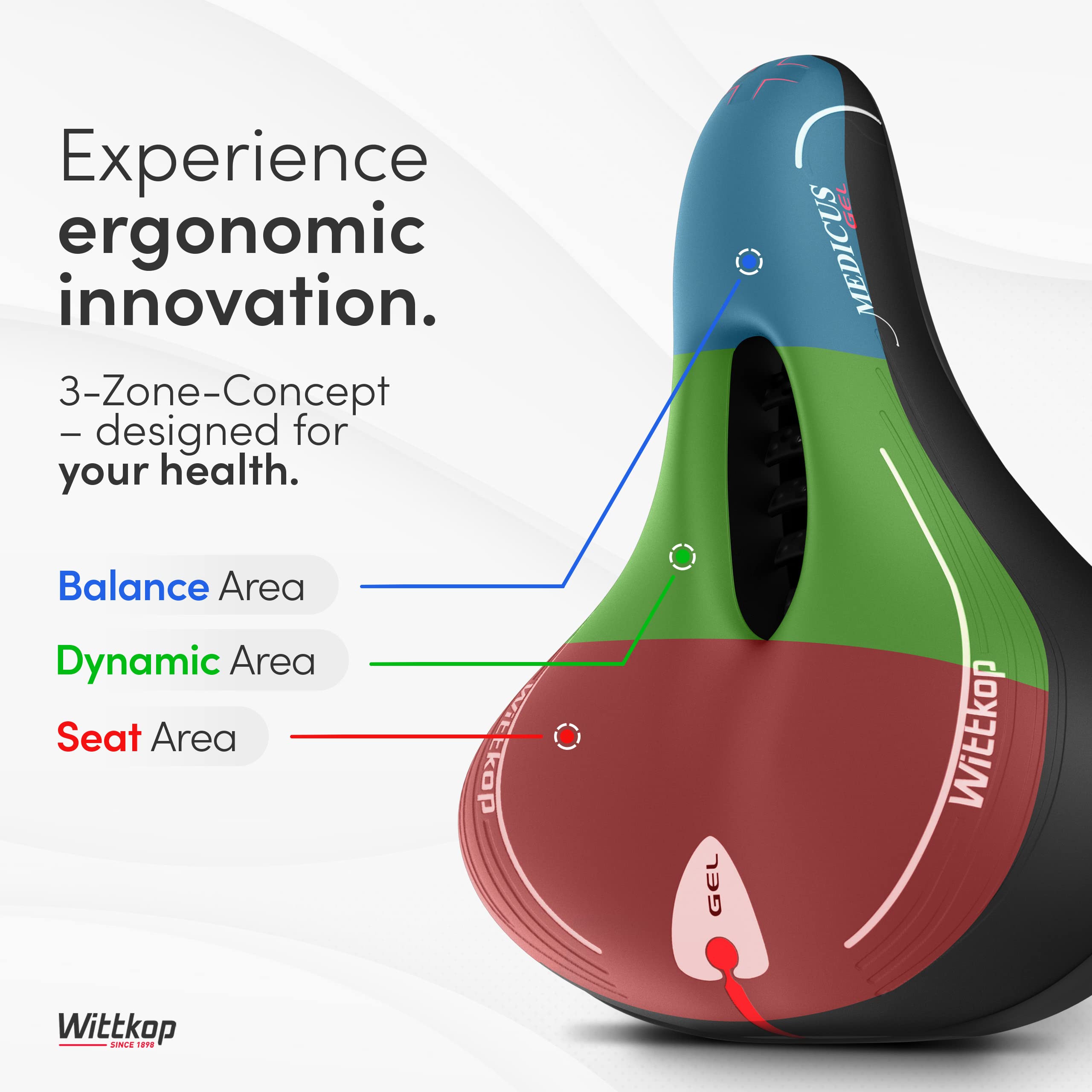 Wittkop Oversized Bike Seat For Peloton Bike & Bike+, Comfort Bicycle Seat, Compatible With Peloton, Spin, Road Or Exercise Bike