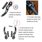 Lomodo 6 Pieces Bicycle Brake Accessories Including 2 Pack Aluminium Alloy?Brake Levers (2.2 Cm In Diameter) And 2 Pair V Brake