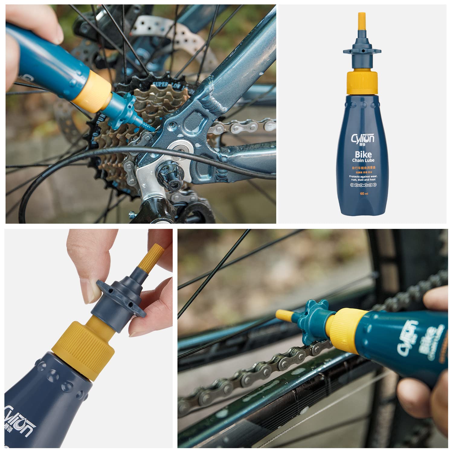Bike Cleaning Kit Including Bicycle Chain Scrubber, Bike Cleaner Brush Tool, Bicycle Chain Cleaning Agent,Chain Lube