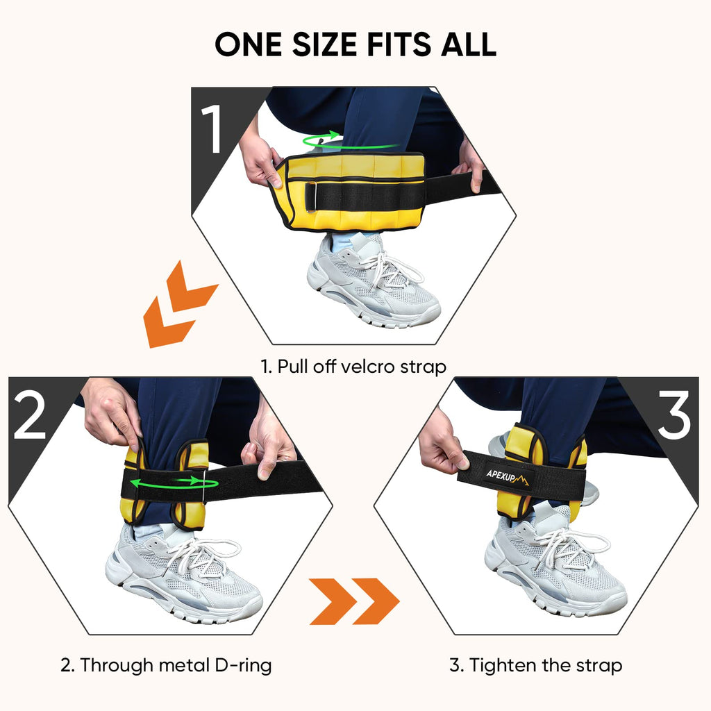 Apexup 10Lbs/Pair Adjustable Ankle Weights For Women And Men, Modularized Leg Weight Straps For Yoga, Walking, Running, Aerobics