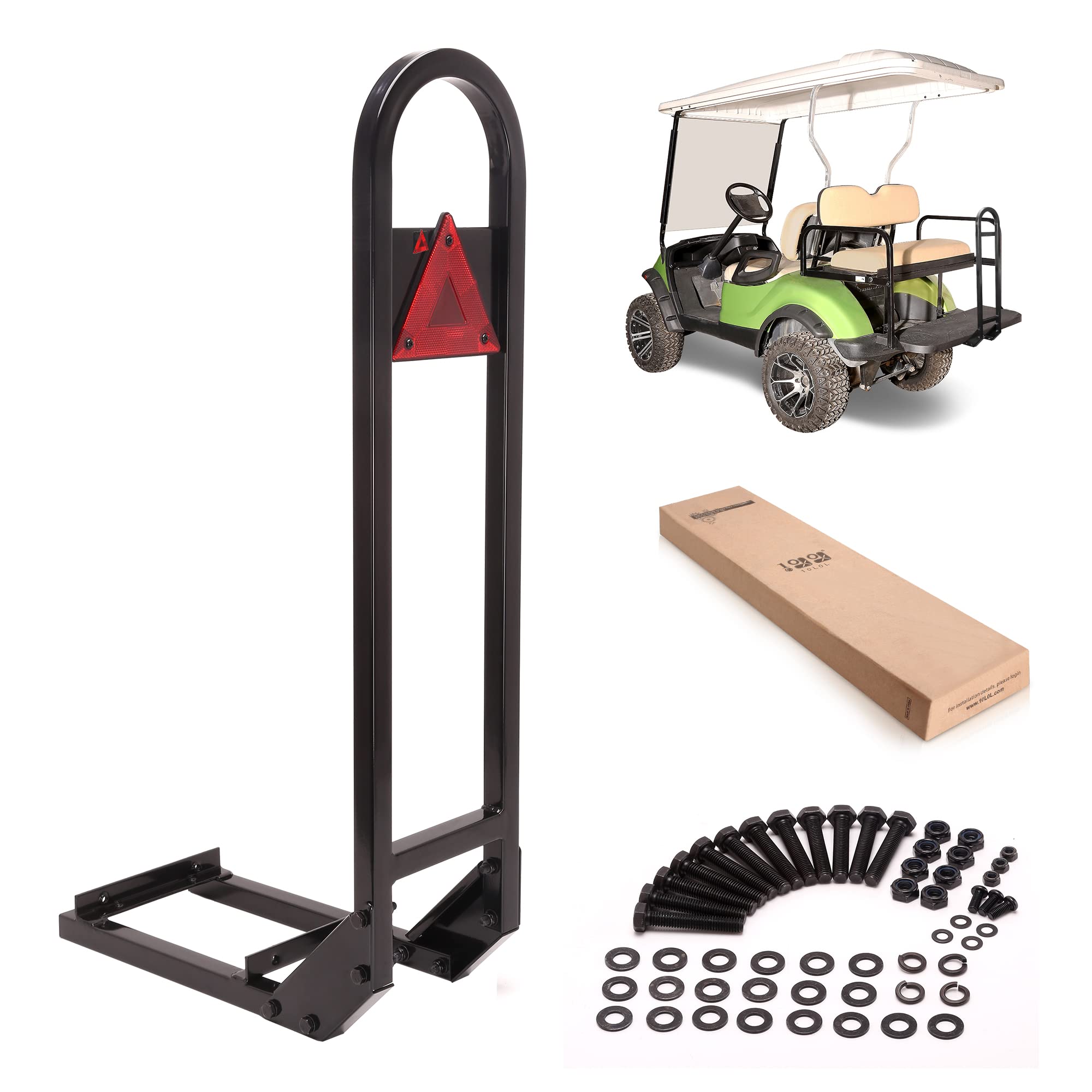 10L0L Newest Universal Golf Cart Rear Seat Safety Grab Bar, Heavy Duty Rear Seat Hand Rail Grab Bar Add Safety To Your Rear Pass