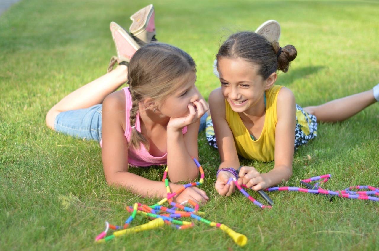 Beaded Kids Exercise Jump Rope - Segmented Skipping Rope For Kids - Durable Shatterproof Outdoor Beads - Light Weight And Tangle