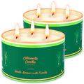 Citronella Candles Outdoor, 2 Packs Large Outdoor Candles For Patio Garden (14Oz Each), 3-Wick Nature Soy Wax Lemomgrass Outside