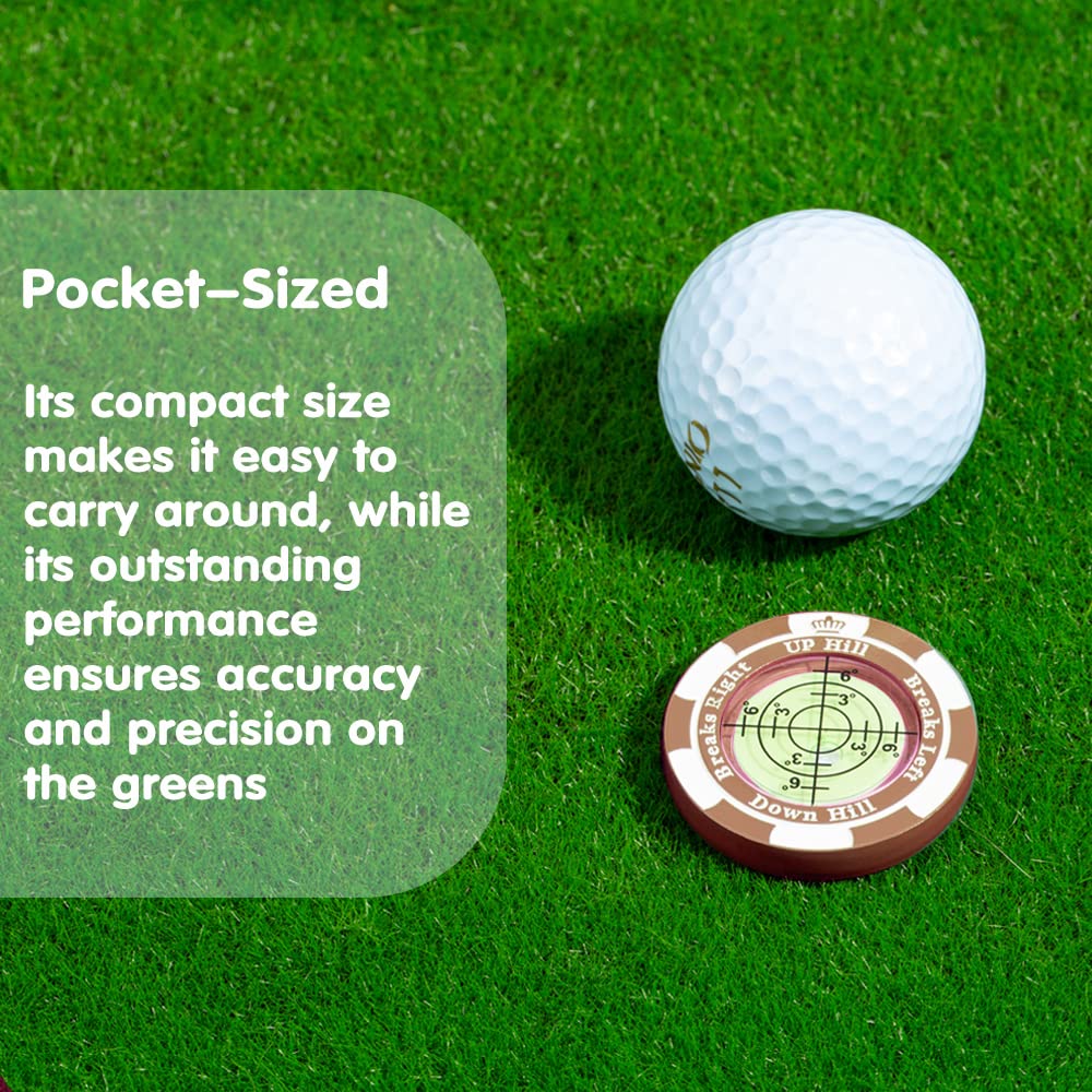 Slopemaster Progreen Reader - Golf Hat Clip Ball Marker With High Precision Green Reading Aid Golf Accessories For Men Women(Bro