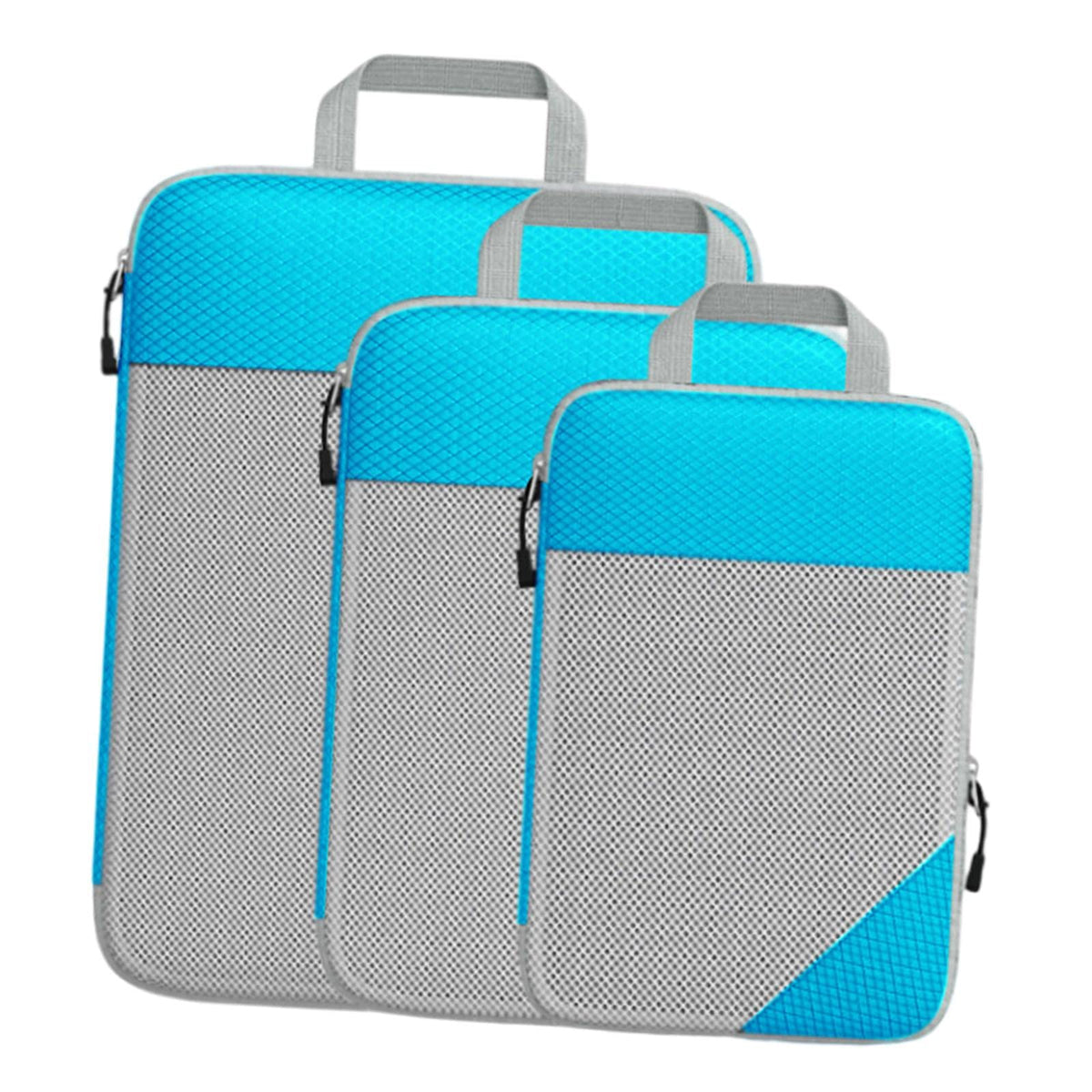 Pinakine Set Of 3 Packing Cubes Travel Organizers Suitcase Organizer Bags Waterproof Sky Blue | | Home & Garden | Household Supp