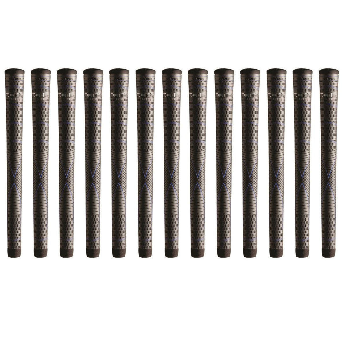 Winn Dritac Lite Midsize +1/16'' Dark Gray Golf Grip Bundle (13 Piece)