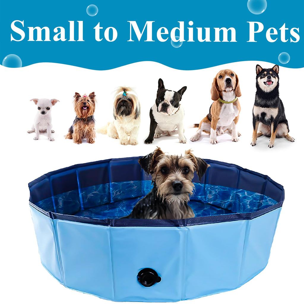 C Crystal Lemon Blue Foldable Pvc Swimming Pool - Versatile Dog Pool, Kiddie Pool, Kids Pool, Baby Pool, And Toddler Pool - 31.5