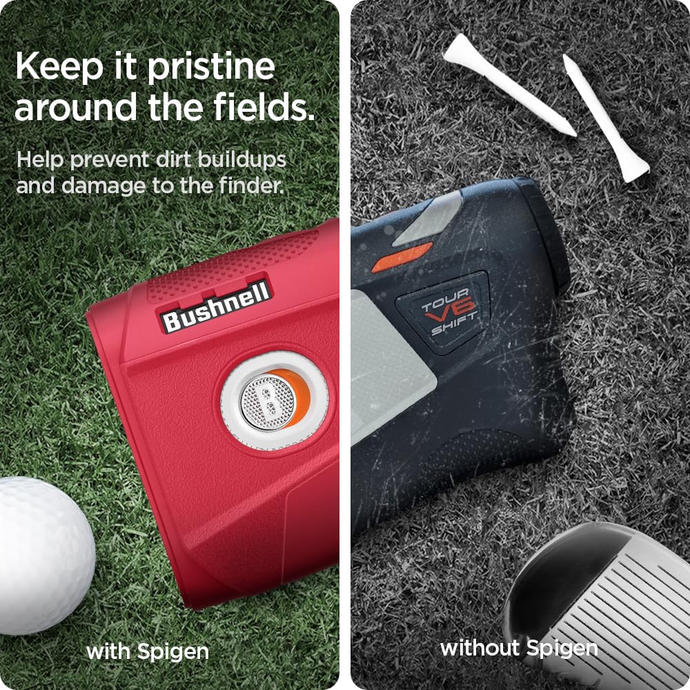 Spigen Golf Silicone Fit Rangefinder Case Designed For Bushnell Rangefinder Tour V6 Shift Protective Cover Carrying Case Golf Ra