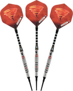 Elkadart Tornado 90% Tungsten Soft Tip Darts With Storage/Travel Case, 4 Black/3 Red Rings, 18 Grams