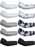 Hicarer 10 Pairs Sun Protection Arm Sleeves Cooling Sports Compression Athletic Sleeves For Basketball Running Cycling Golfing (