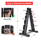 Akyen A-Frame Dumbbell Rack Stand Only, 6 Tier Weight Rack For Dumbbells (800 Pounds Weight Capacity, 2022 Version)