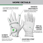 Dprofy Mens Golf Glove Pro Cabretta Leather Golf Gloves Golf Accessories, Pack Of 2 (Large)