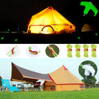 Tent Pile, 9.8 ''Heavy-Duty Luminous Canopy Camping Pop-Up Tent Pile, Rope Adjuster Storage Bag, Heavy-Duty Metal Pile For Garde