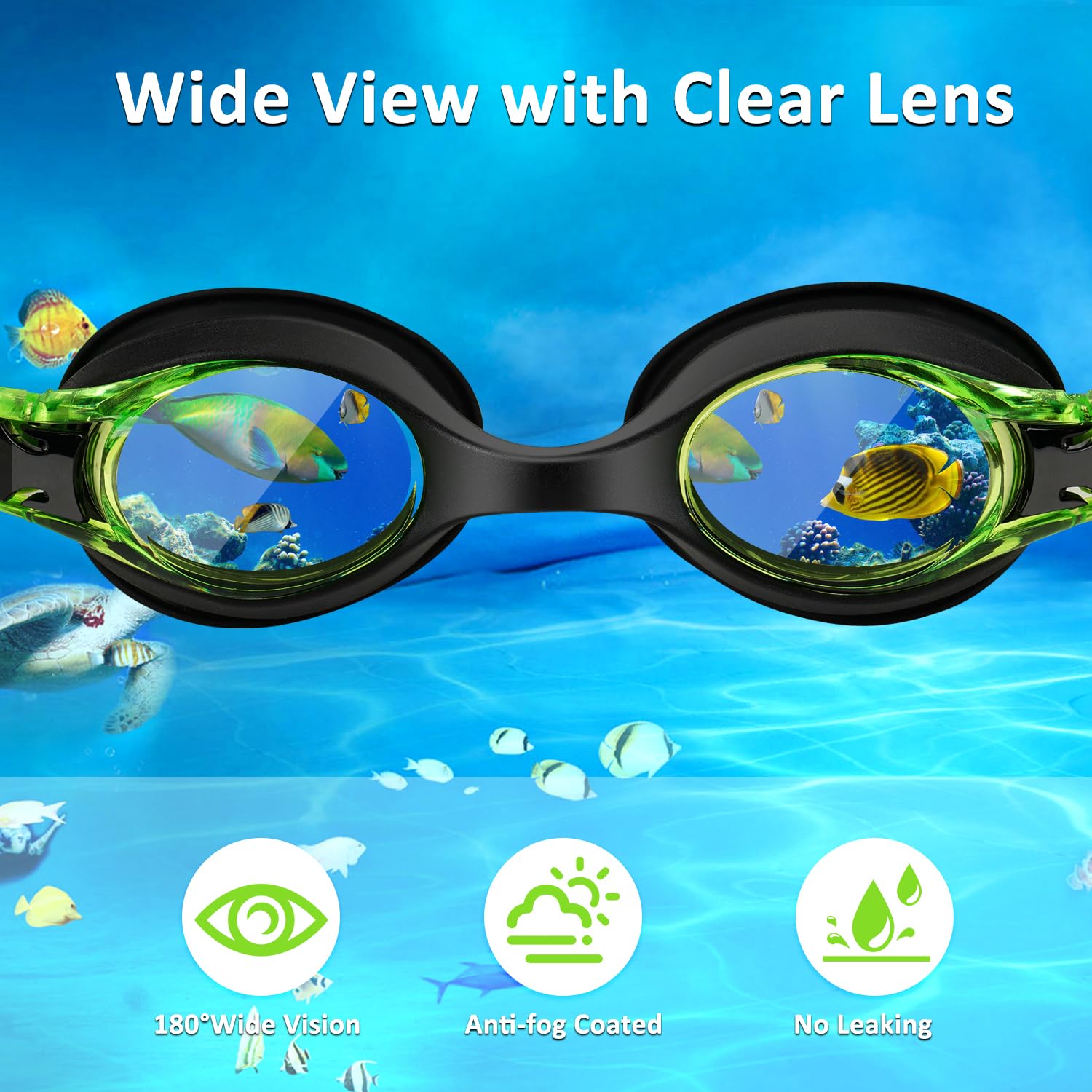 Starweh Kids Swim Goggles, 2 Pack Swimming Goggles No Leaking Anti Fog Kids Goggles For Boys Girls(Age 6-14)