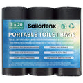 Sailortenx 60 Portable Toilet Bags 100% Compostable 8 Gallon Camping Toilet Bags Use With 5 Gallon Bucket Toilet Waste Bags, Dis