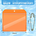 Geyee 6 Pack Fishing Hunting License Holder Waterproof Fluorescent Orange Id Holder With 6 Bronze Safety Pins Heavy Duty For Lic