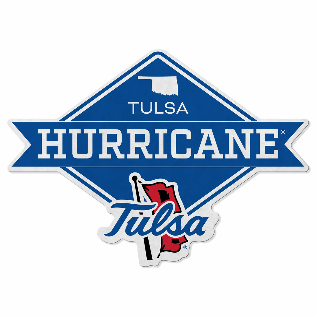Rico Industries Ncaa Tulsa Golden Hurricane Diamond Shape Cut Pennant - Home And Living Room D  Cor - Soft Felt Ez To Hang 20.5