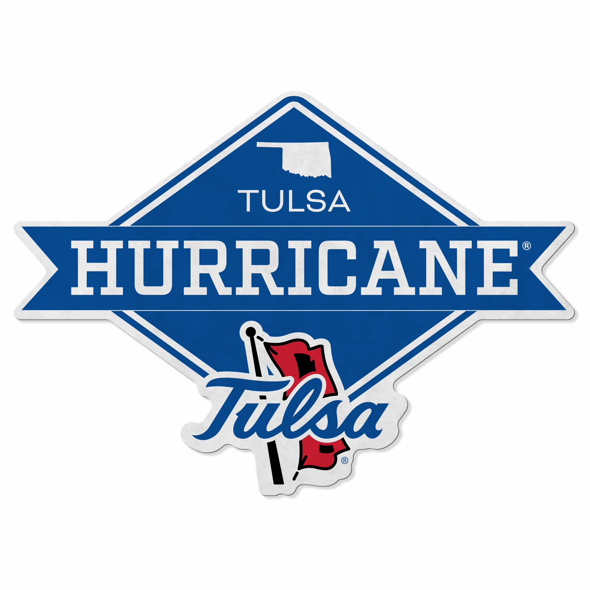 Rico Industries Ncaa Tulsa Golden Hurricane Diamond Shape Cut Pennant - Home And Living Room D  Cor - Soft Felt Ez To Hang 20.5