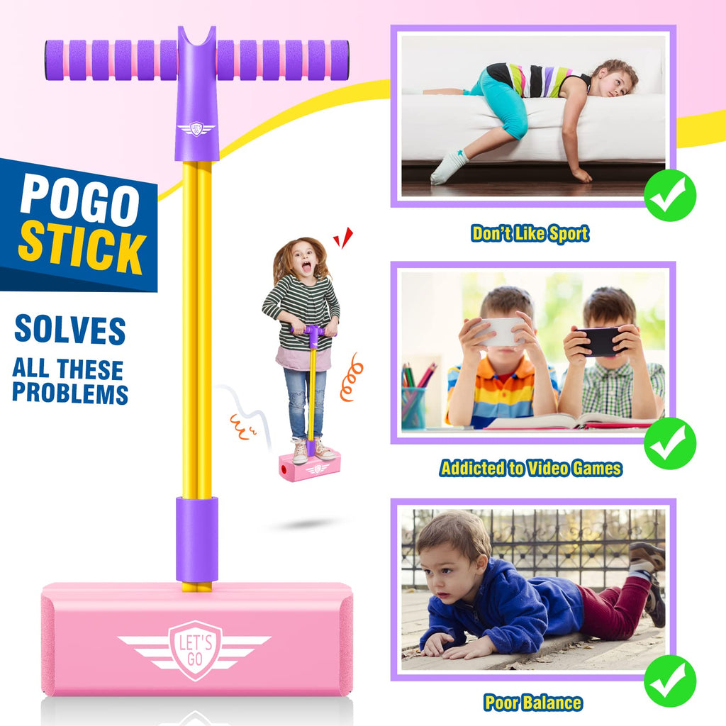 Gifts For 3-12 Year Old Boys Girls, Foam Pogo Jumper For Kids Outdoor Toys For Kids Ages 4-8 Pogo Stick Girls Toys Cool Toys For