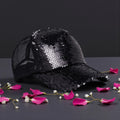 Zaysoo Black Sequin Trucker Cap For Women & Men | Sparkle Baseball Cap With Mesh Back | Adjustable Fashion Snapback Hat For Part