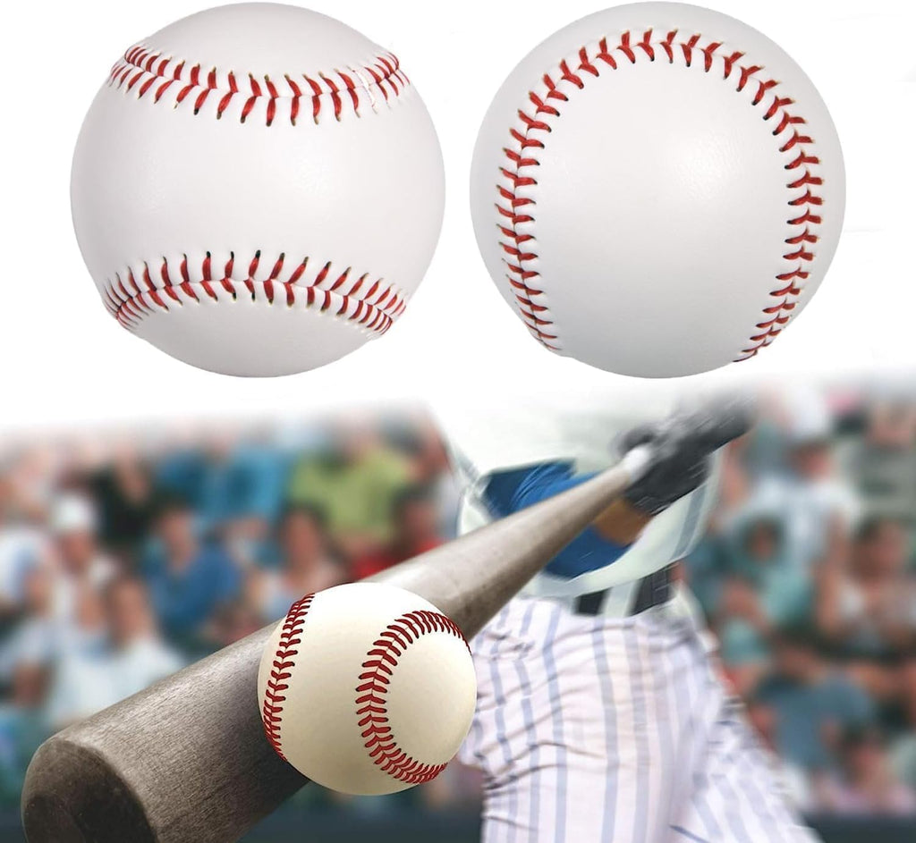 Omyopy 12 Pack Blank Hard Baseballs Solid Cork Core, 9 Inch Baseball Balls Unmarked Autographs Baseball For League Play, Pitchin