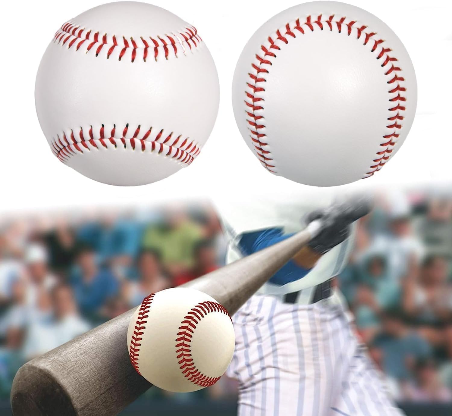Omyopy 12 Pack Blank Hard Baseballs Solid Cork Core, 9 Inch Baseball Balls Unmarked Autographs Baseball For League Play, Pitchin