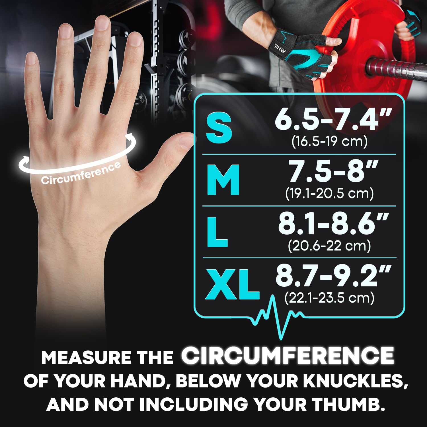 MhIL Workout Gloves for Men - Comfortable Gym Gloves for Men with Enhanced Grip for Safety and Hand Protection - Weight Lifting