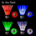 Arespark Led Badminton Shuttlecock, Dark Night Colorful Led Goose Feather Glow Birdies Lighting, Light Up Shuttle-Cocks Badminto