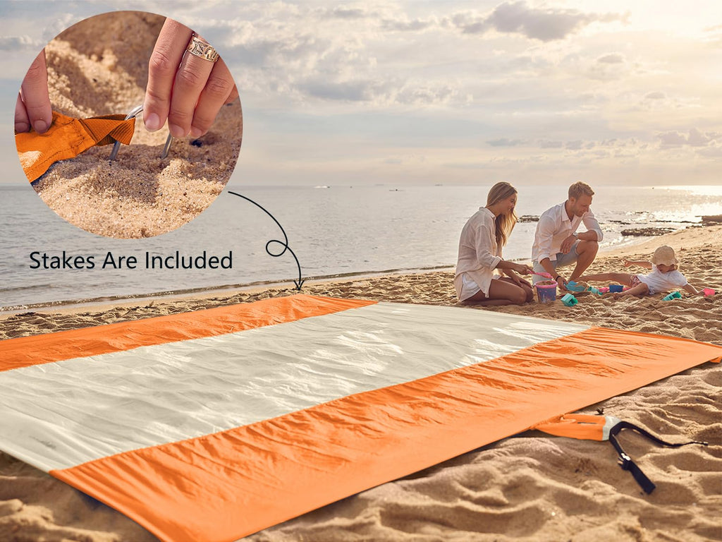 WEKAPO Beach Blanket - Sandproof Waterproof Extra Large Beach Mat | Oversized Sand-Free Lightweight Quick-Drying | Beach Essenti