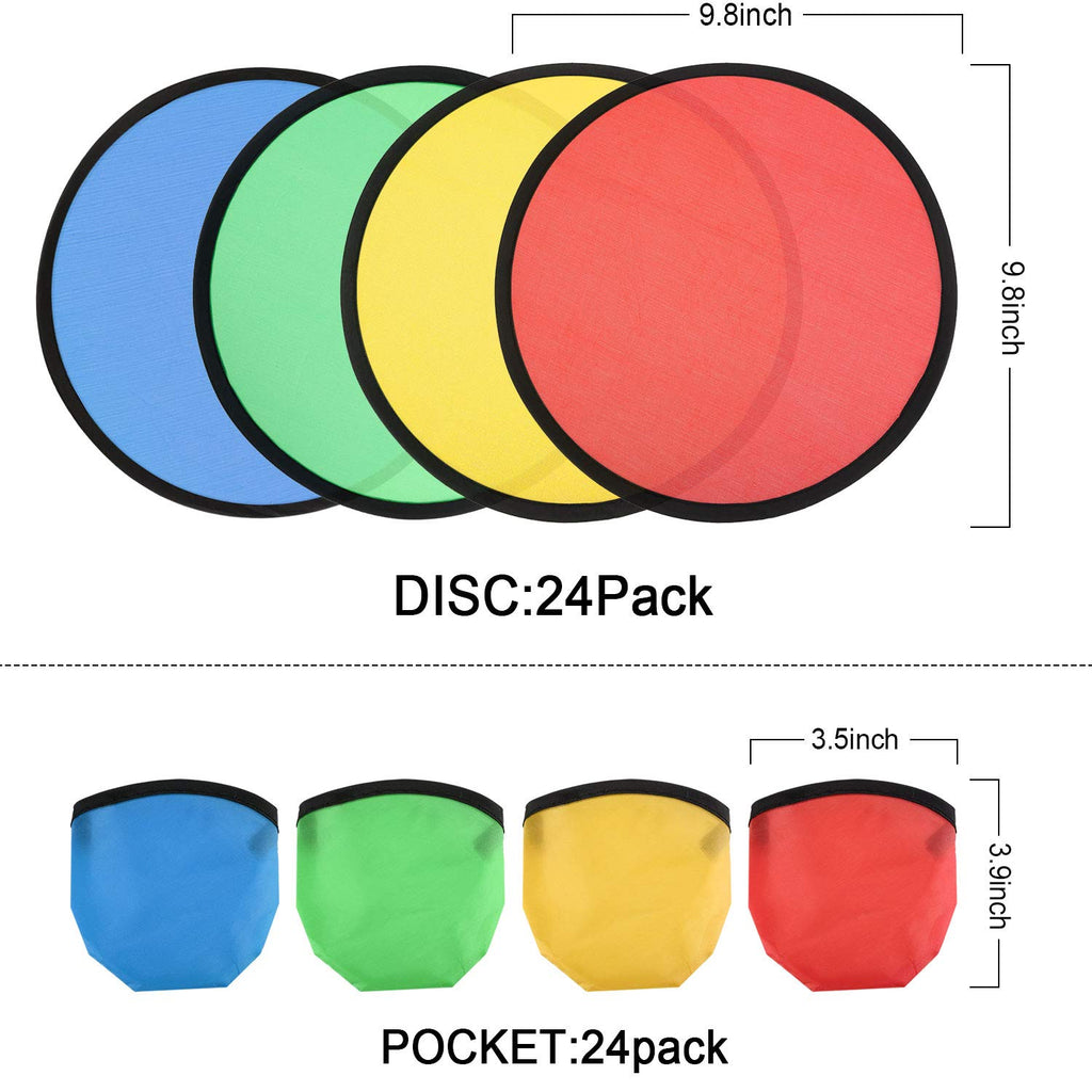 Norme Folding Pocket Toy Set Foldable Flying Disc With Bag Fun Birthday Party Favors Summer Outdoor Activity Game (Color 2, 24 P