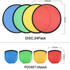 Norme Folding Pocket Toy Set Foldable Flying Disc With Bag Fun Birthday Party Favors Summer Outdoor Activity Game (Color 2, 24 P