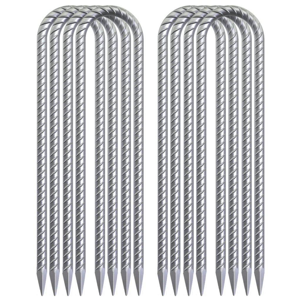 Ok5Star 8-Pack Trampoline Wind Stakes 16 Inch U Shaped Rebar Ground Stakes Galvanized Ground Anchors For Trampoline Security