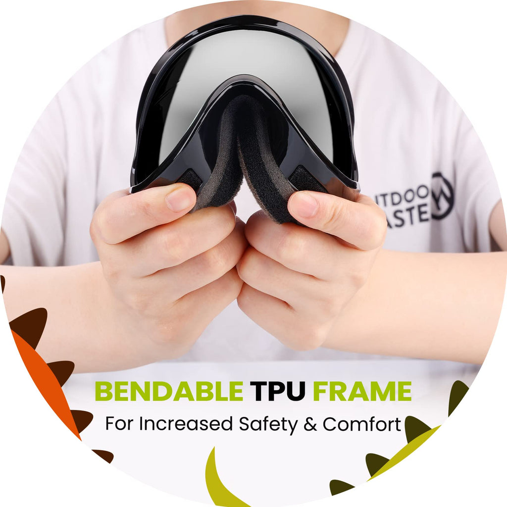 Outdoormaster Kids Ski Goggles - Helmet Compatible Snow Goggles For Boys & Girls With 100% Uv Protection - Vlt 10.1%