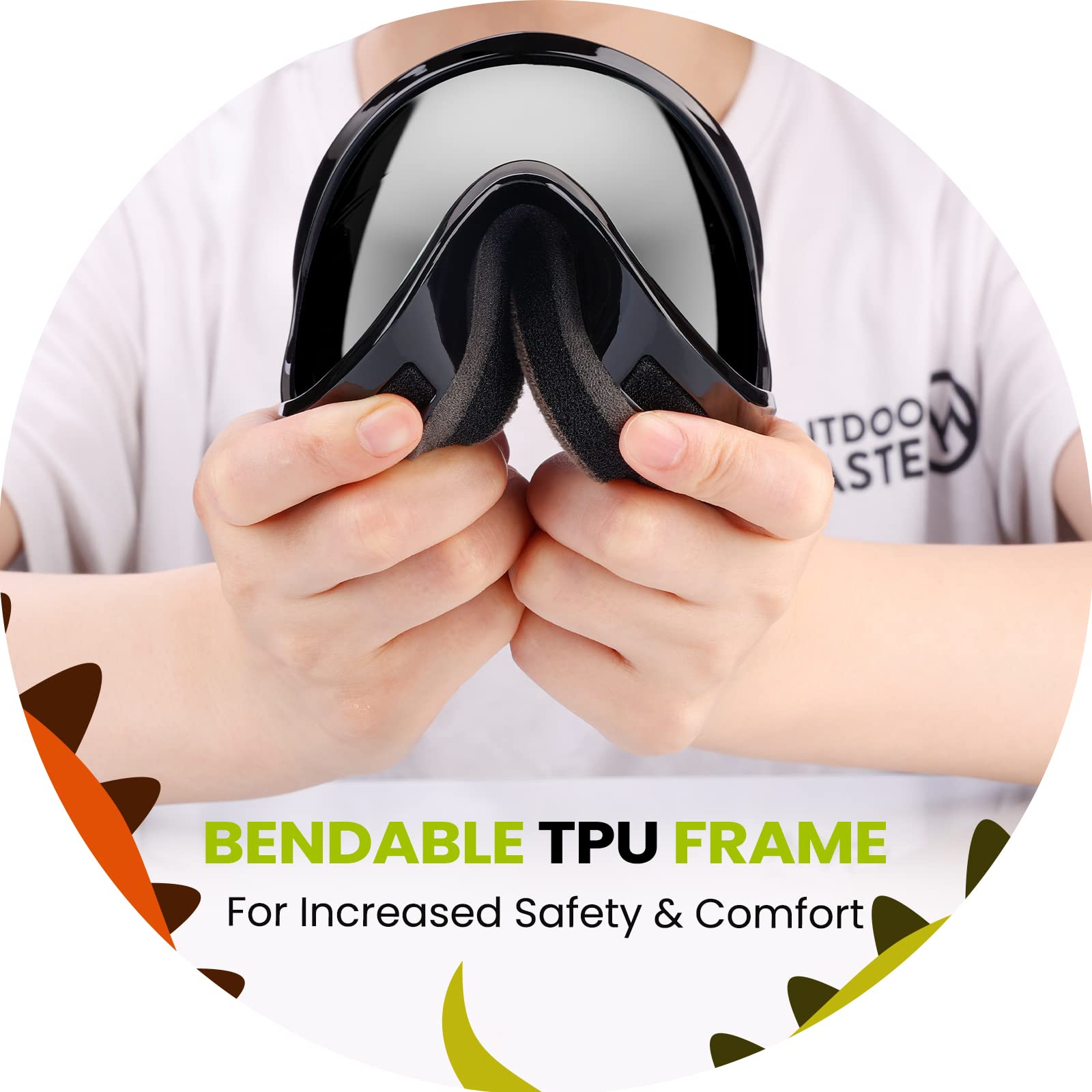 Outdoormaster Kids Ski Goggles - Helmet Compatible Snow Goggles For Boys & Girls With 100% Uv Protection - Vlt 10.1%