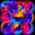 Zhanmai 10 Pcs Glow in The Dark Beach Balls Inflatable Neon Light up Balls 9 Inch Rainbow Beach Pool Toys Glow in The Dark Party