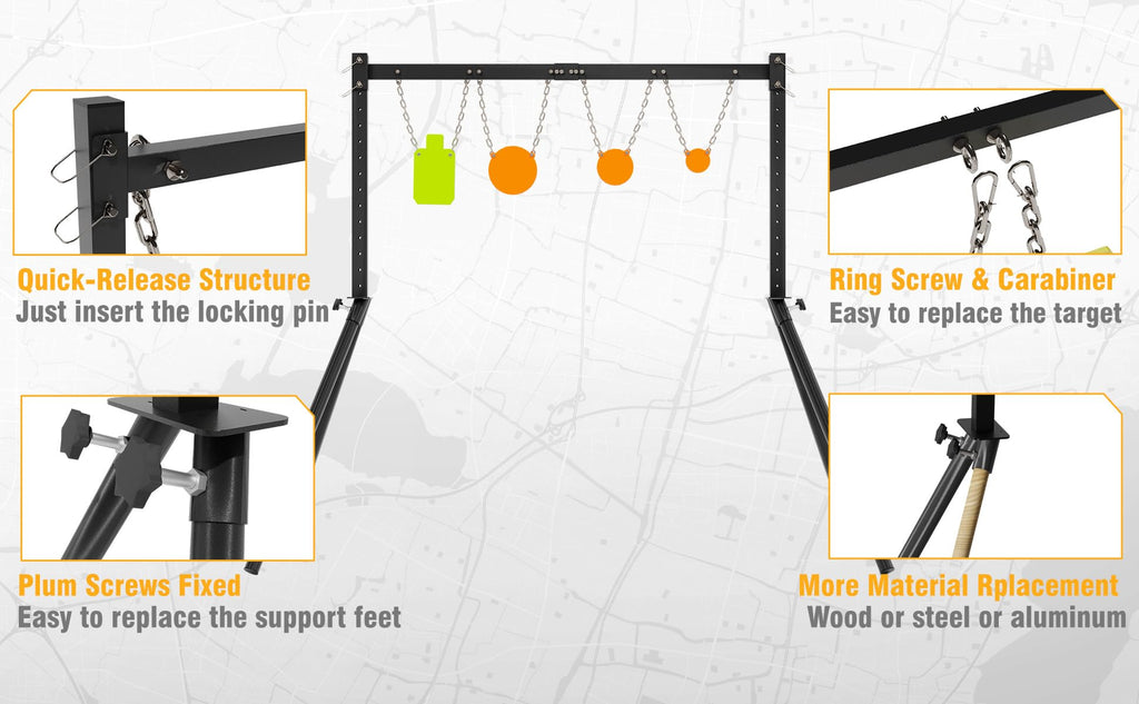 Hayohrt Steel Target Stand For Ar500 Shooting Complete Kit 3/8 '' Thick 4 ' ' 6 ' ' 8 ' ' 7 ' 'X 12 ' ' Silhouette Target, 4Pc G