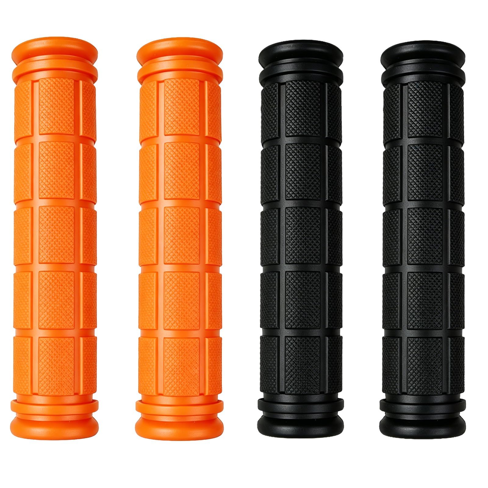 Kasteco 2 Pairs Bicycle Handle Bar Grips Mushroom Grips for BMX/Road Mountain Bikes (Black and Orange)