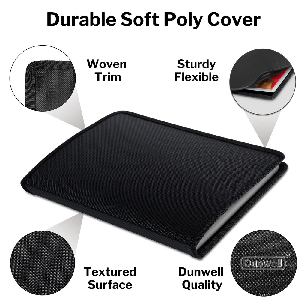 Dunwell Art Portfolio Binder 85X11 - (Black) Portfolio Folder For Artwork, Letter Size Document, Flexible Cover Presentation Boo