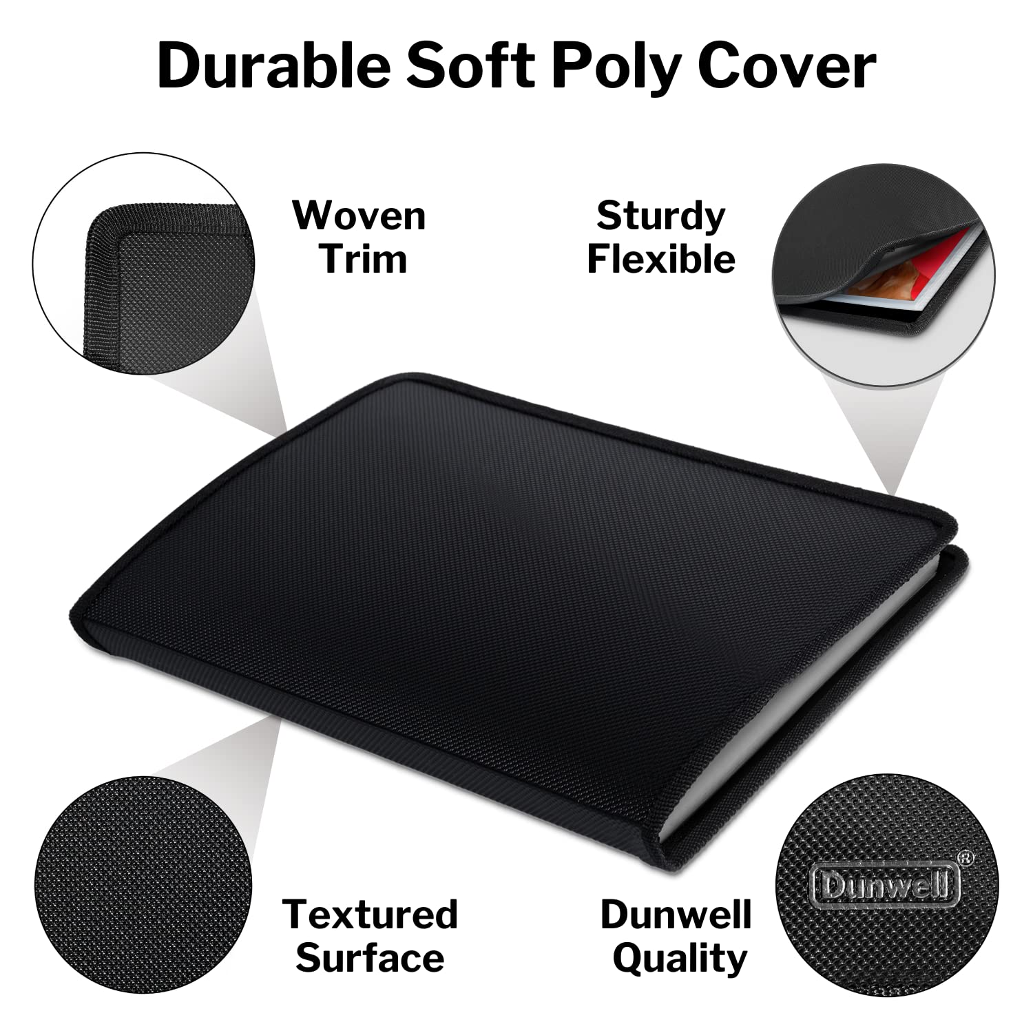 Dunwell Art Portfolio Binder 85X11 - (Black) Portfolio Folder For Artwork, Letter Size Document, Flexible Cover Presentation Boo
